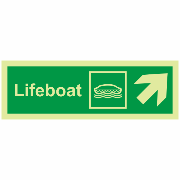 IMPA 33.4503 Lifeboat Arrow Up Right Sign