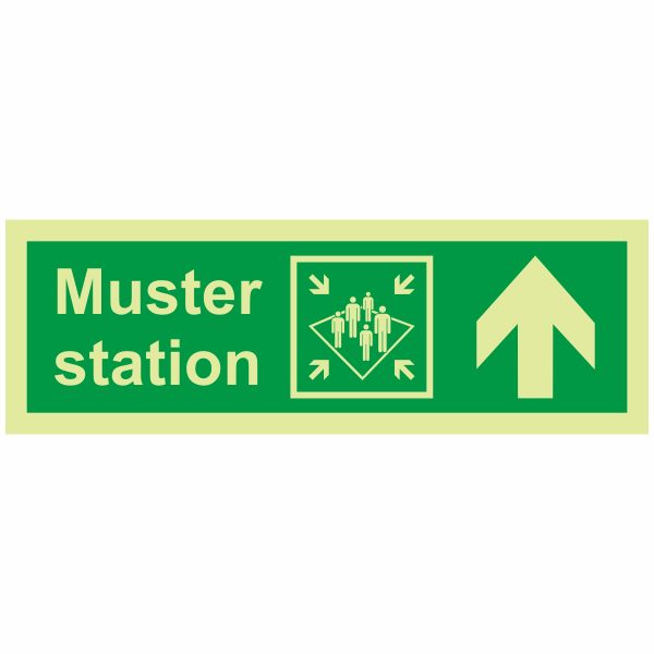 IMPA 33.4531 Muster Station Arrow Up Straight On Sign