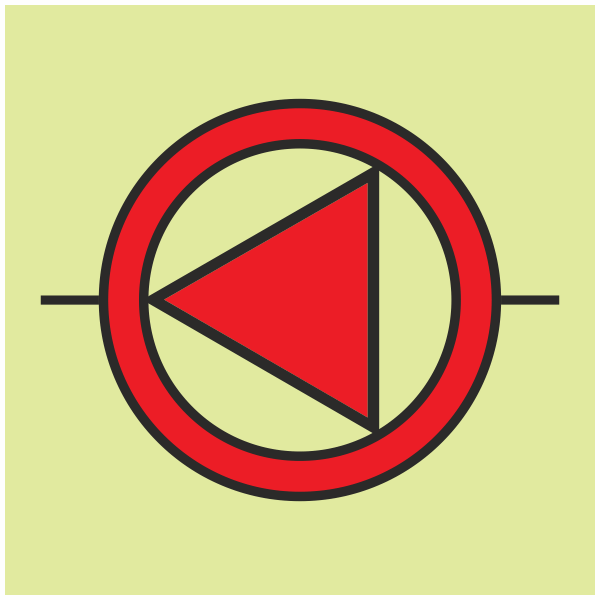 IMO - Fire Control Symbols Emergency Fire Pump Photoluminescent Sign IMO 6019