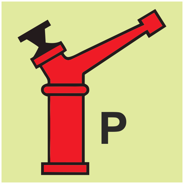 IMO - Fire Control Symbols Powder Monitor Gun Photoluminescent Sign IMO 6052
