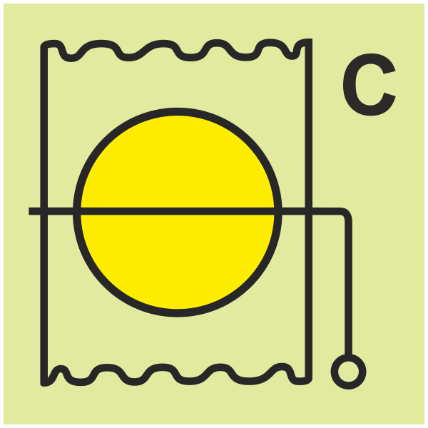 IMPA 33.6786 Fire Damper for Cargo Spaces Sign