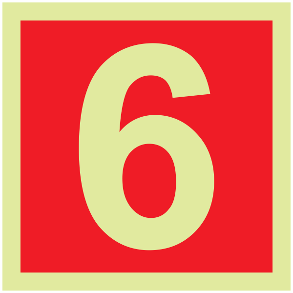 IMPA 33.6206 Number 6 Sign IMPA 33.6206 Number 6 Sign