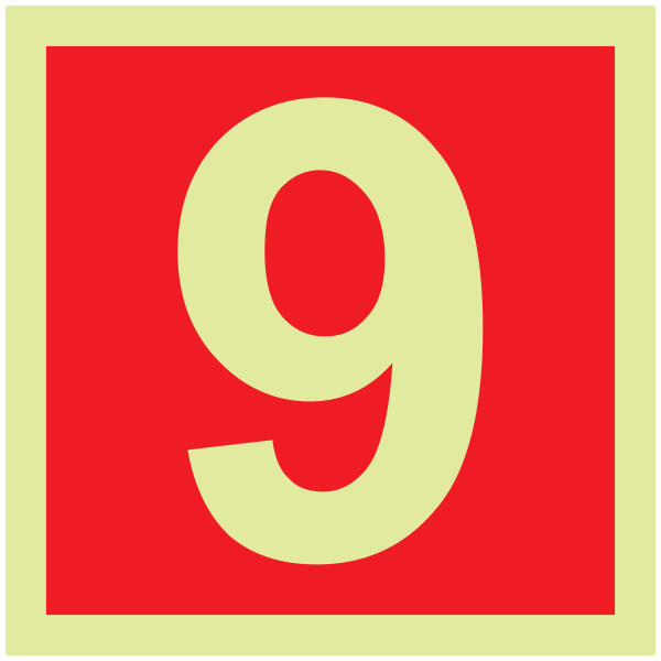 IMPA 33.6209 Number 9 Sign IMPA 33.6209 Number 9 Sign