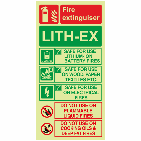 IMPA 33.6422 Lithium-Ion Lith-Ex Fire Extinguisher Identification Sign