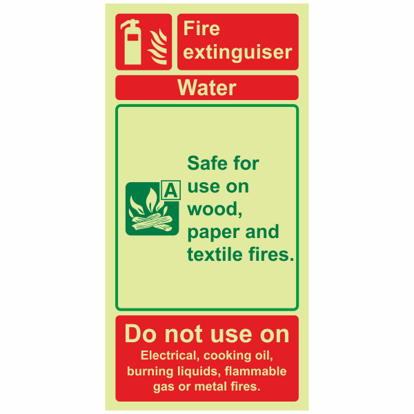IMPA 33.6430 Water Fire Extinguisher Identification Sign