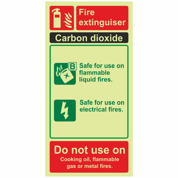 IMPA 33.6433 Carbon Dioxide CO2 Fire Extinguisher Identification Sign