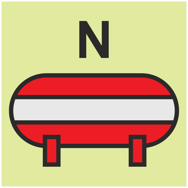 IMPA 33.6821 Fixed Fire Extinguishing Installation Nitrogen Sign IMPA 33.6821 Fixed Fire Extinguishing Installation Nitrogen Sign