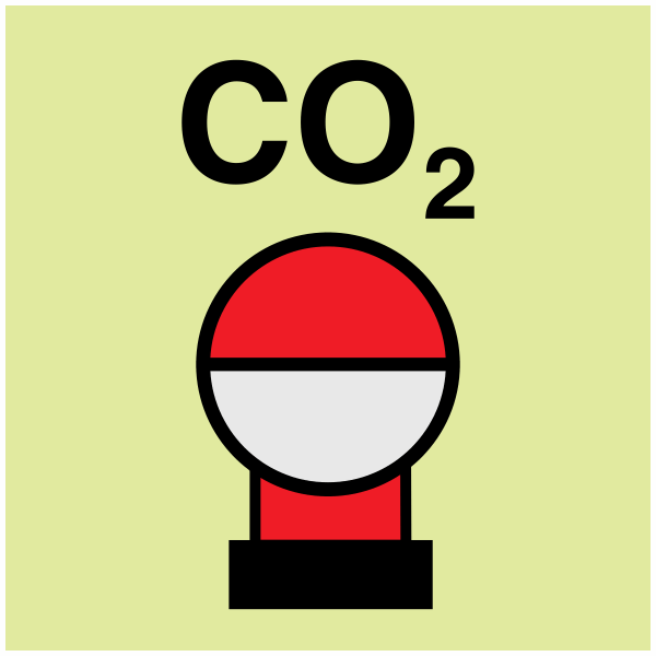 IMPA 33.6832 Fixed Fire Extinguisher Bottle Placed in a Protected Area CO2 Sign IMPA 33.6832 Fixed Fire Extinguisher Bottle Placed in a Protected Area CO2 Sign