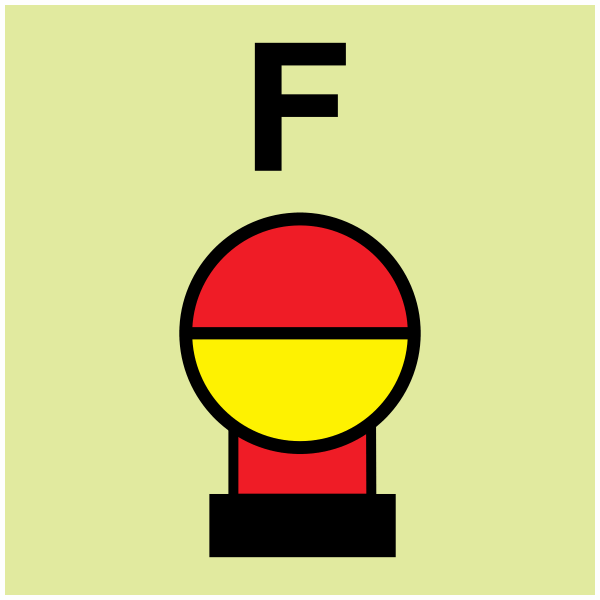 IMPA 33.6835 Fixed Fire Extinguisher Bottle Placed in a Protected Area Foam Sign IMPA 33.6835 Fixed Fire Extinguisher Bottle Placed in a Protected Area Foam Sign