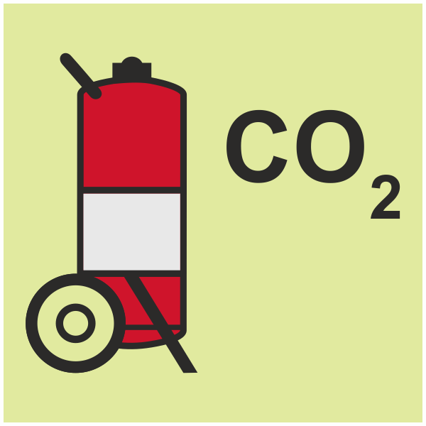 IMPA 33.6852 Wheeled Fire Extinguisher CO2 Sign