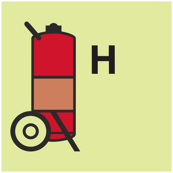 IMPA 33.6853 Wheeled Fire Extinguisher Halon Halon Replacement Sign