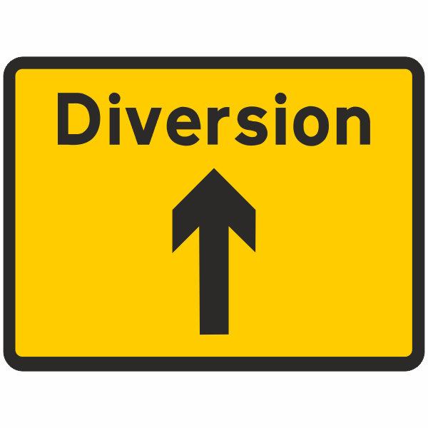DOT 2702 Diversion Ahead Quick-Lock Sign