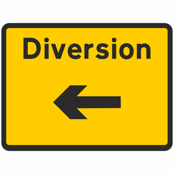 DOT 2702 Diversion Left Quick-Lock Sign