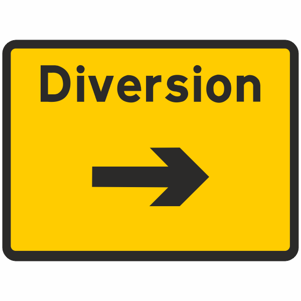 DOT 2702 Diversion Right Quick-Lock Sign