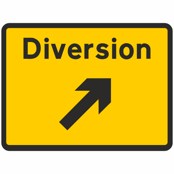 DOT 2702 Diversion Up Right Quick-Lock Sign