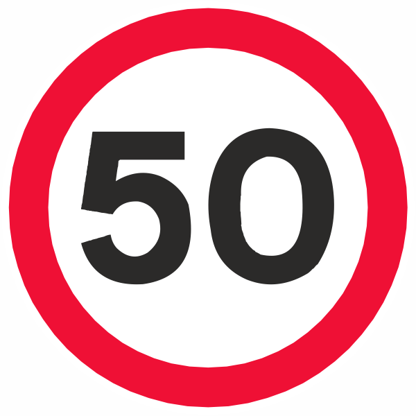 50 mph speed limit sign DOT 670