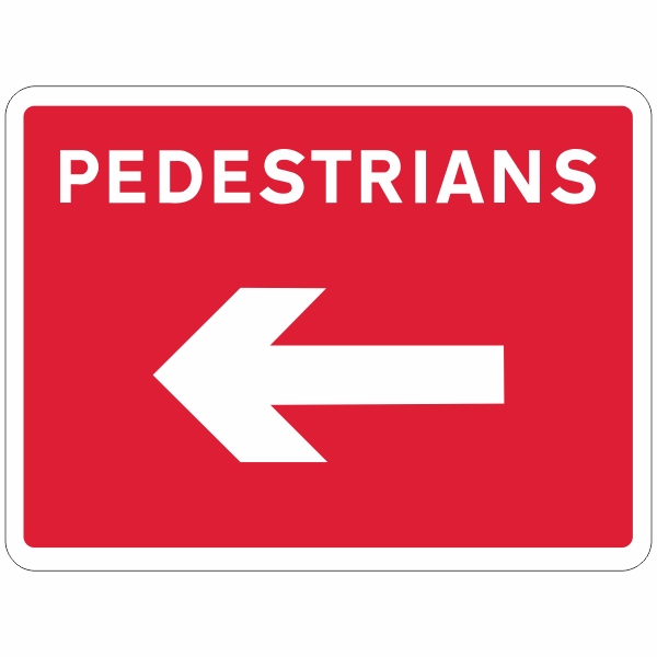 DOT 7018 Pedestrians Left Arrow Quick-Lock Sign