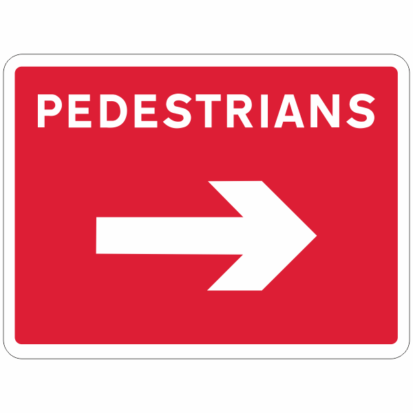 DOT 7018 Pedestrians Right Arrow Quick-Lock Sign