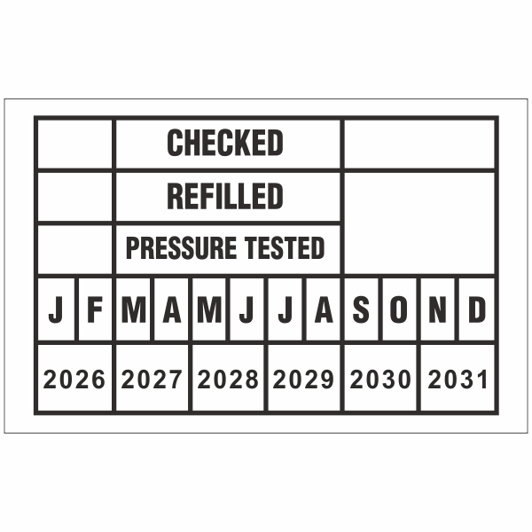 Fire extinguisher check list sign - Inspection Extinguisher Label