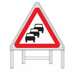 DOT 584 Traffic Queues Likely On Road Ahead Sign