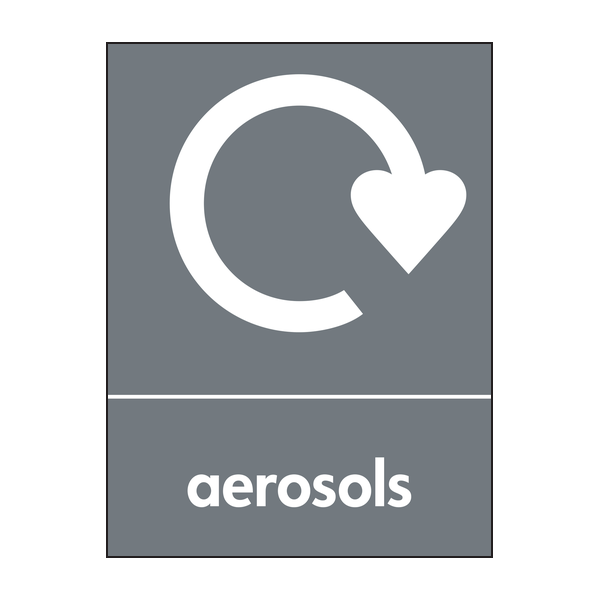 Aerosols Waste Recycling Signs WRAP Recycling Signs