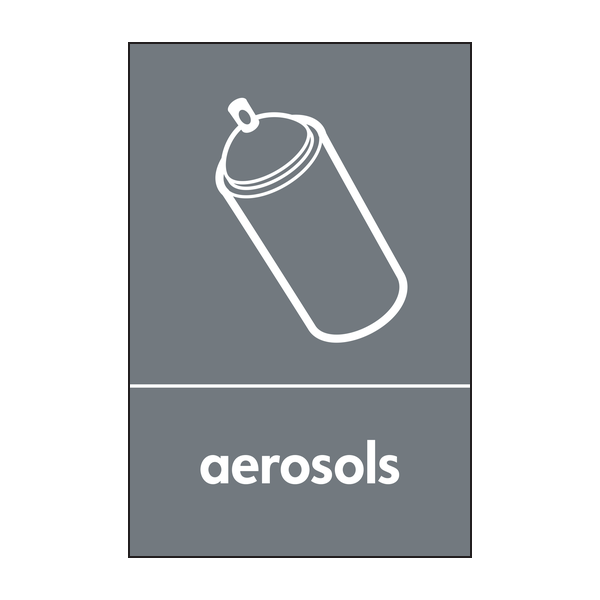 Aerosols Waste Recycling Signs WRAP Recycling Signs