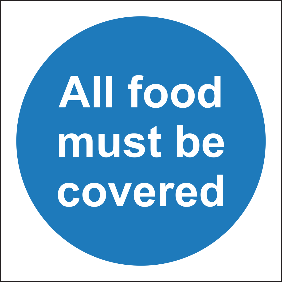 All food must be covered sign