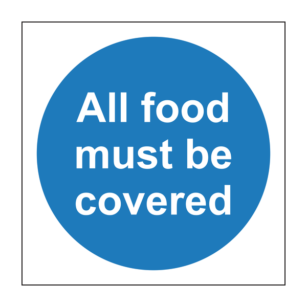 All food must be covered sign All food must be covered sign