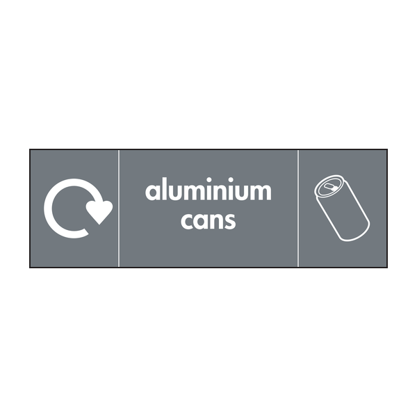 Aluminium Cans Waste Recycling Signs WRAP Recycling Signs