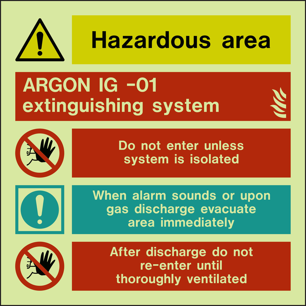 ARGON IG -01 Extinguishing System Sign