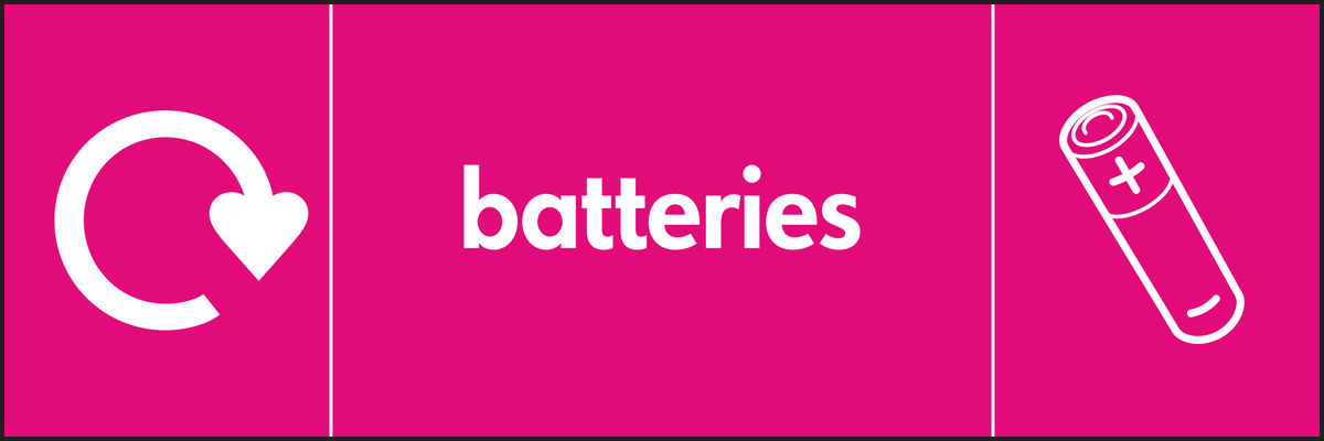 Batteries Waste Recycling Signs WRAP Recycling Signs
