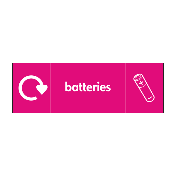 Batteries Waste Recycling Signs WRAP Recycling Signs