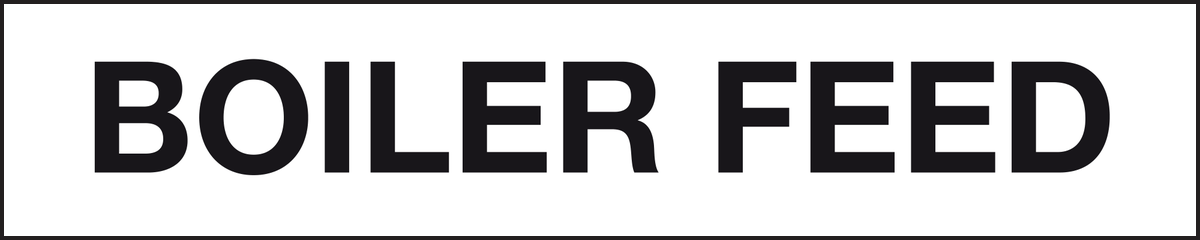 Boiler feed labels - Pipeline labels