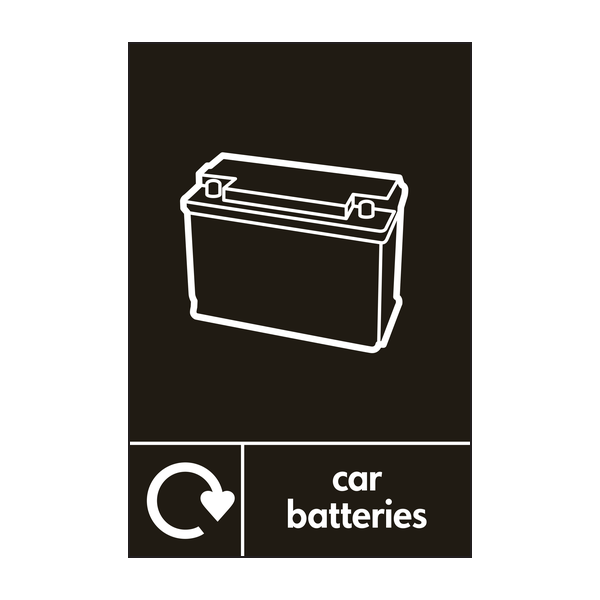 Car Batteries Waste Recycling Signs WRAP Recycling Signs