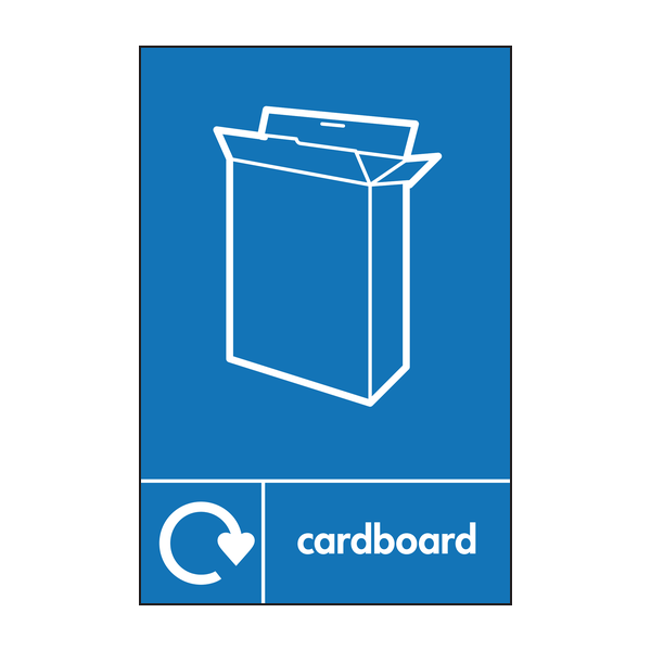 Cardboard Waste Recycling Signs WRAP Recycling Signs