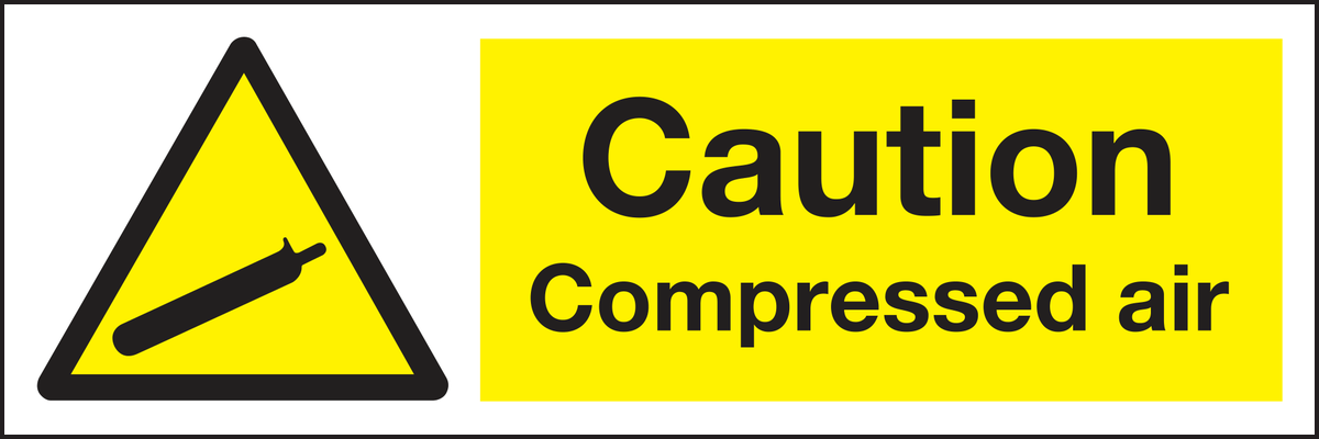 Caution compressed air sign