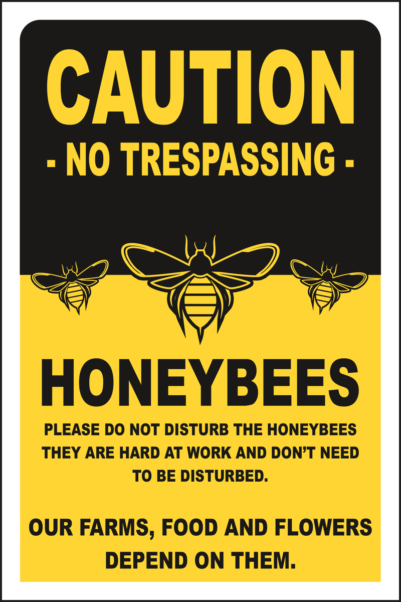 Caution Honey Bees Sign