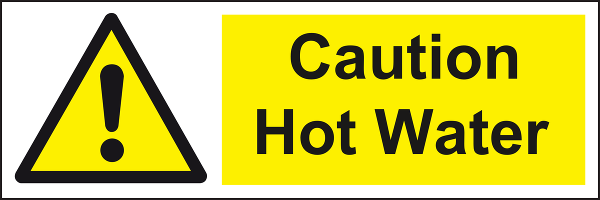 Caution Hot water sticker