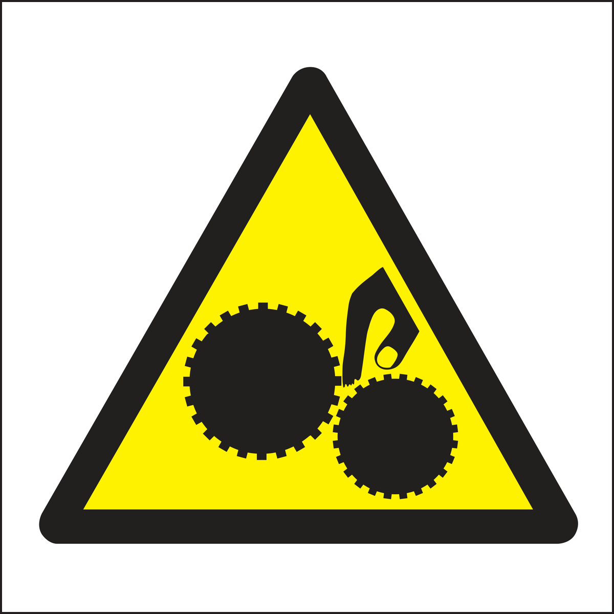 Caution pinch roller stickers (50 per pack)