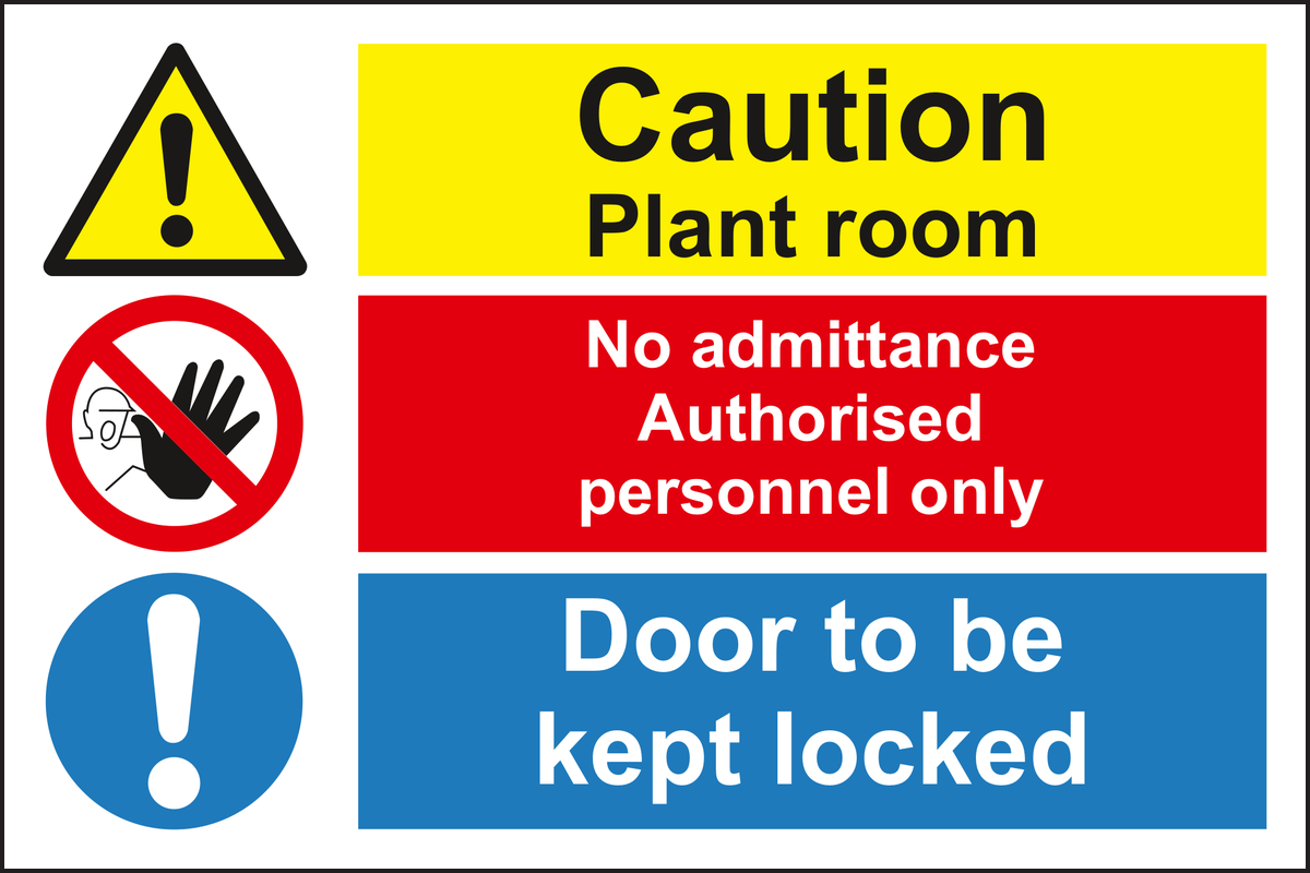Caution Plant Room Sign