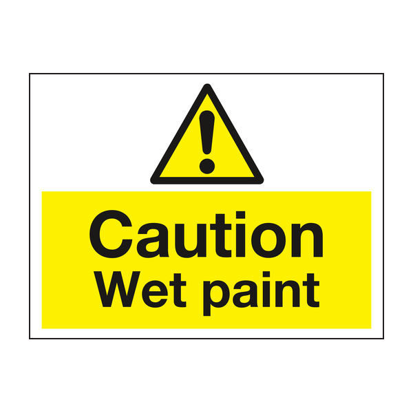 Caution wet paint sign Caution wet paint sign