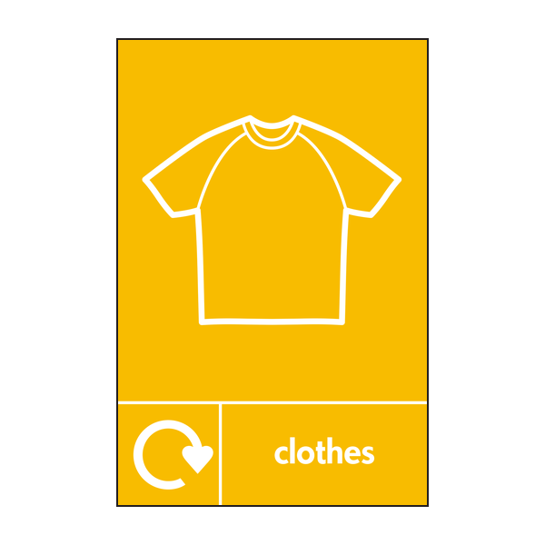 Clothes Waste Recycling Signs WRAP Recycling Signs