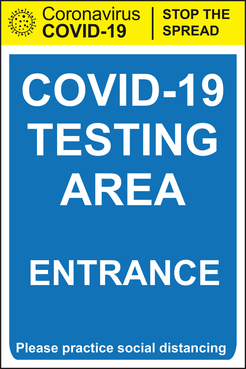 COVID-19 Testing Area Sign