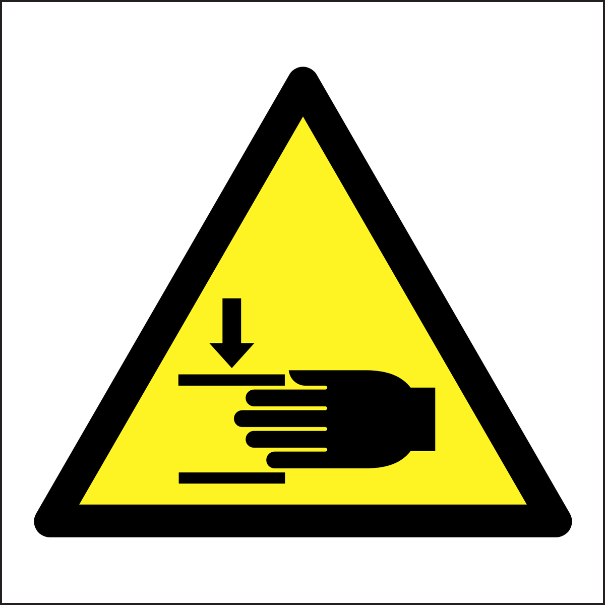 Crush Hand Symbol ISO W024 Sign