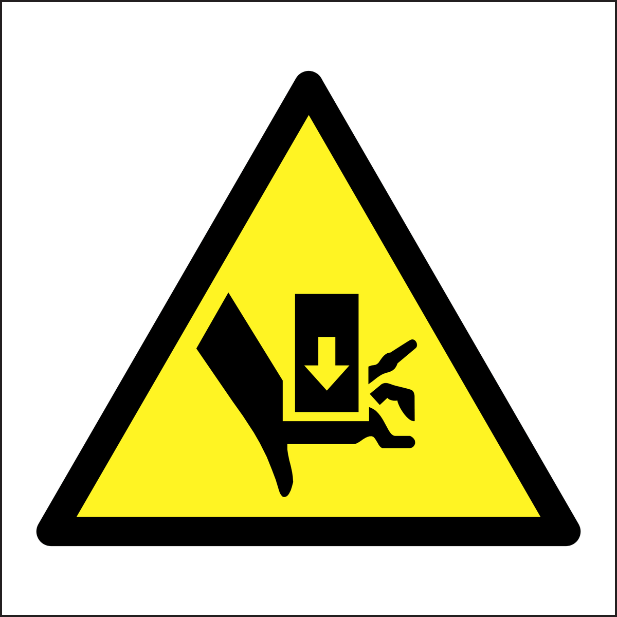 Crush Hand Symbol ISO W030 Sign