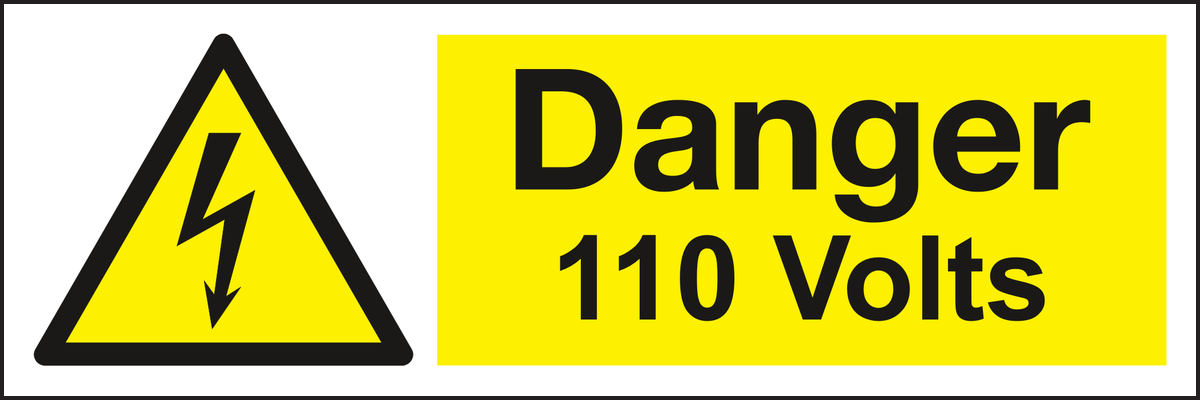 Danger 110 volts sign