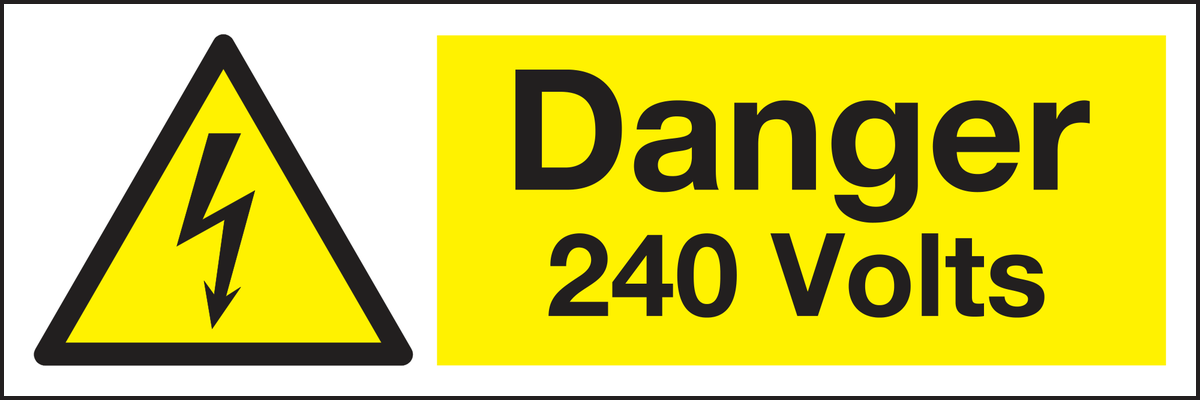 Danger 240 volts sign