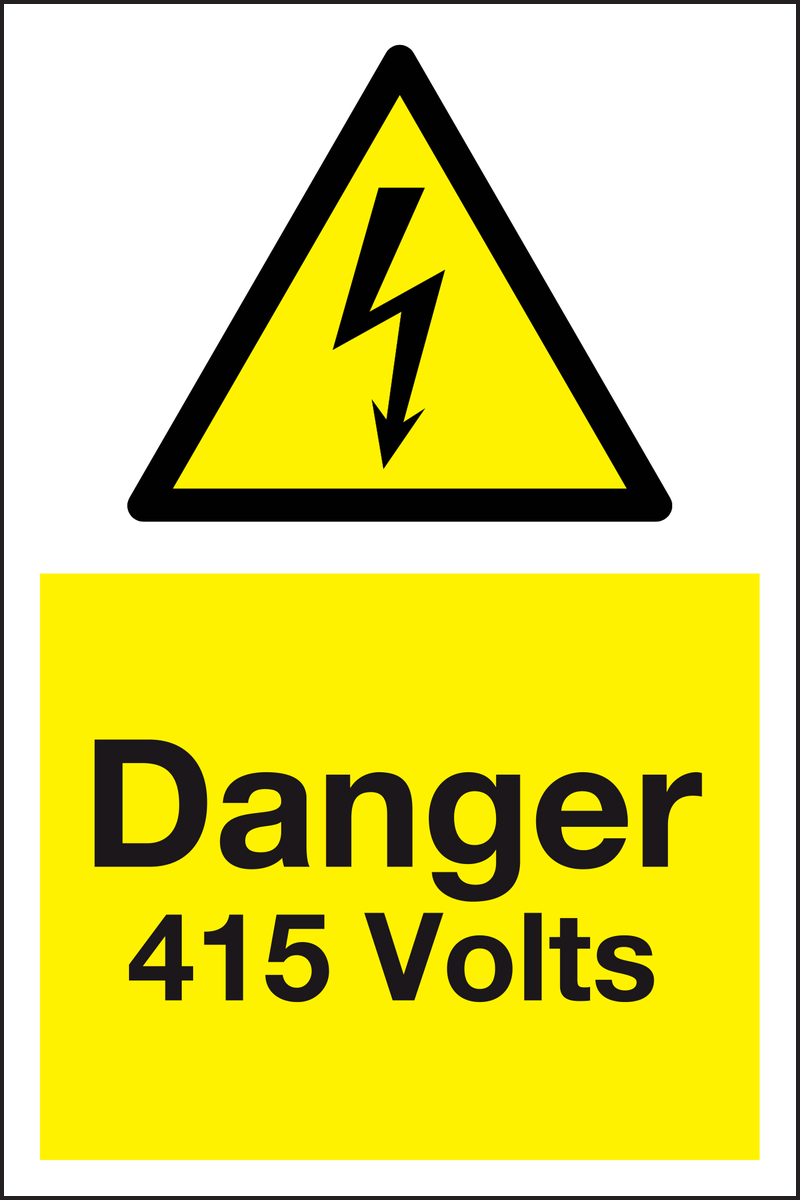 Danger 415 volts sign