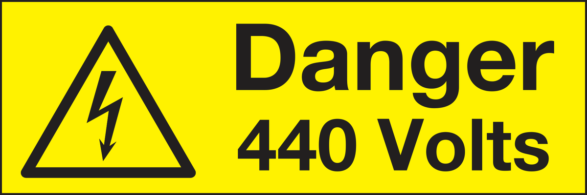 Danger 440 volts labels (Pack of 10)
