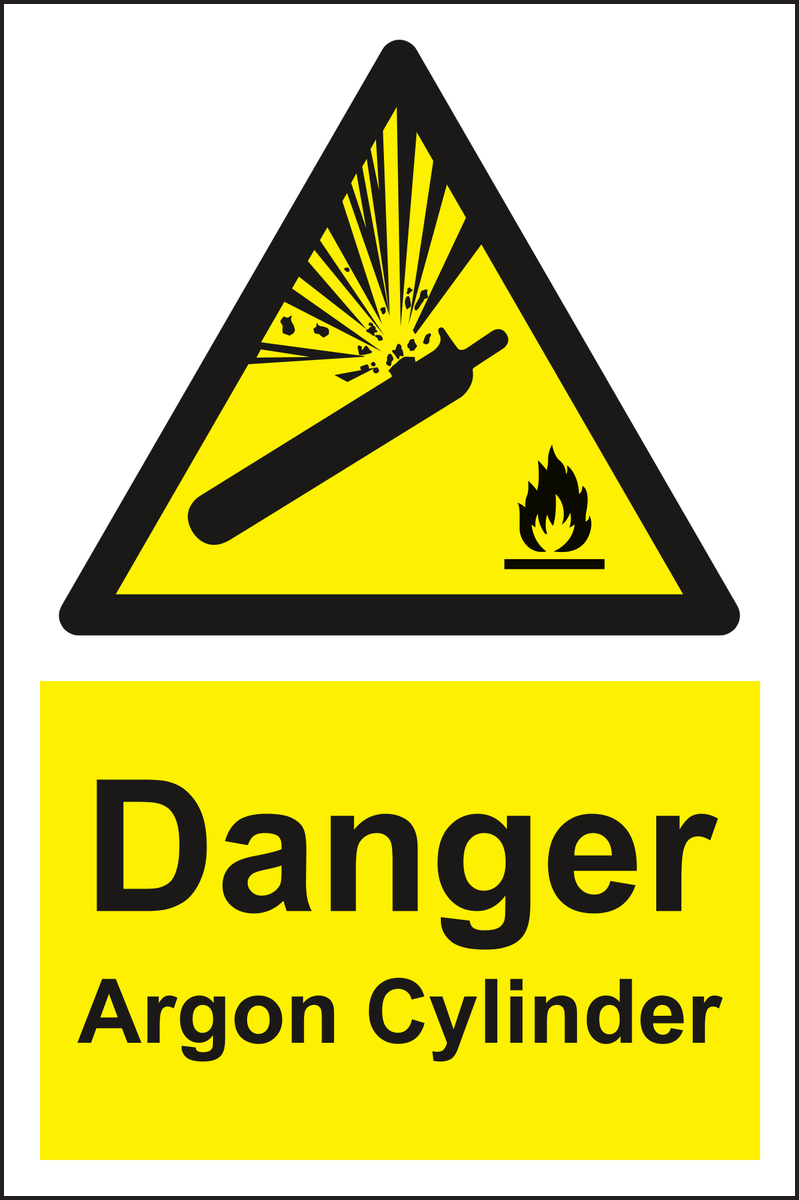 Danger Argon Cylinder Sign